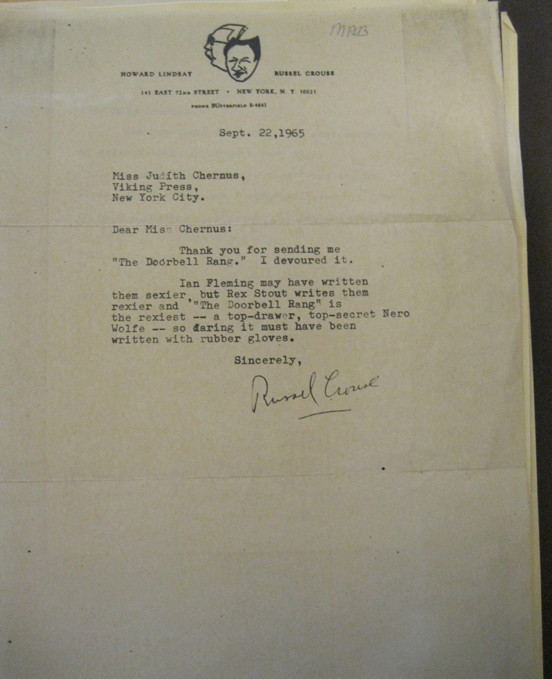 Russel Crouse Review of THE DOORBELL RANG